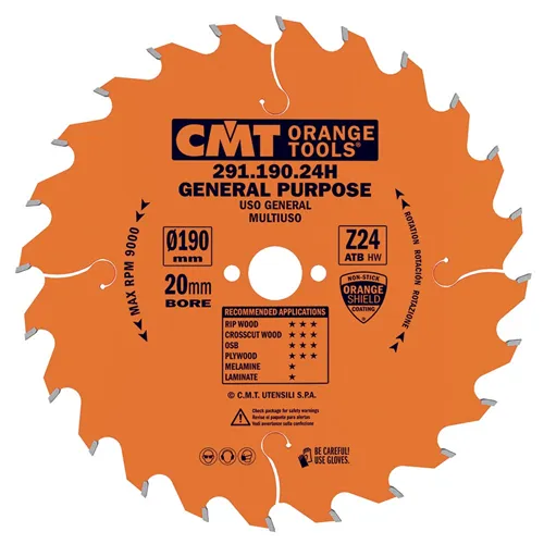 CMT Orange Piła uniwersalna do elektronarzędzi - D190x2,6 d16 Z24 HW