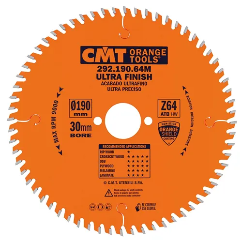 CMT Orange Piła do cięcia poprzecznego do elektronarzędzi - D190x2,4 d20 Z48 HW Festool