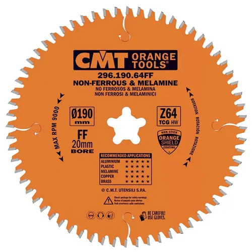 CMT Orange Piła do materiałów niezależnych oraz płyt laminowanych - D190x2,8 d20 Z64 HW Festool