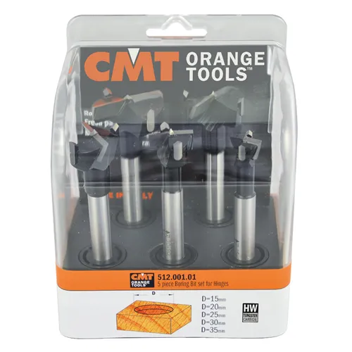 CMT C512 Zestaw 5 wierteł puszkowych z cylindrycznym uchwytem - D15-20-25-30-35 HW