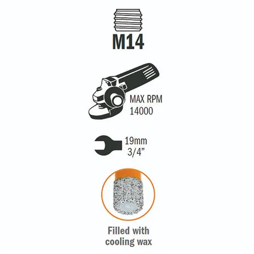 CMT C552 FASTX4 Otwornice Diamentowe M14 do pracy „na sucho” - D25x40 L60
