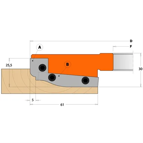 CMT Płytka wymienna do głowicy C694013 - para noży B 60x11,9x1,5mm