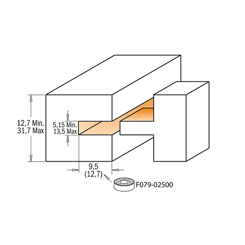 CMT Zestaw regulowanych frezów do łączenia na pióro i wpust - S=12 HW