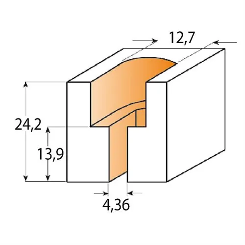 CMT C913 Frez pod śruby - D12,7x24,2 d4,36x13,9 S=8mm
