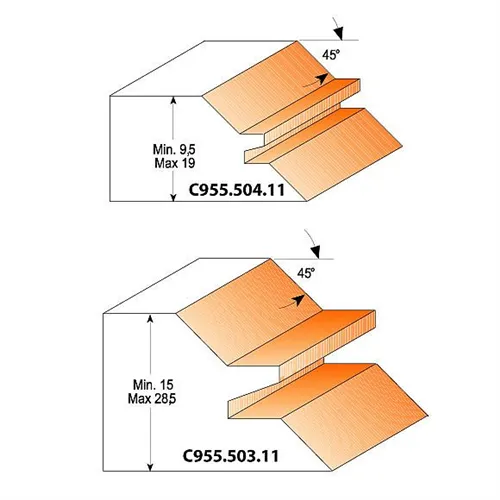 CMT C955 Frez do połączeń kątowych 90° - D50,8x22,2 45° S=12 HW