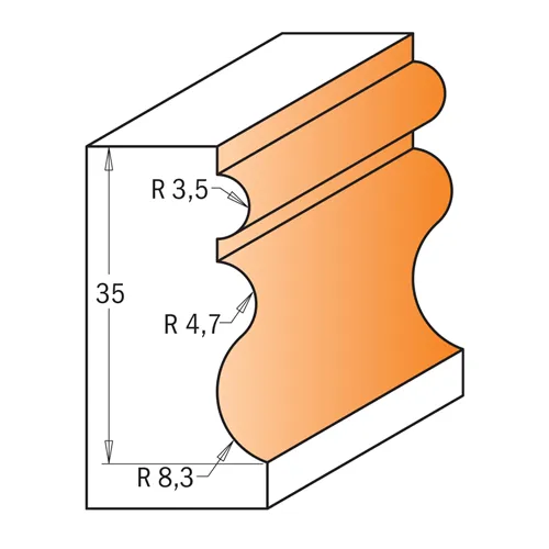 CMT C955.901 Frez kształtowy z łożyskiem - D23,8x35 S=12 HW