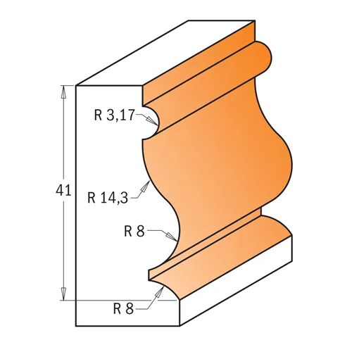 CMT C955.902 Frez kształtowy z łożyskiem - D27x41 S=12 HW