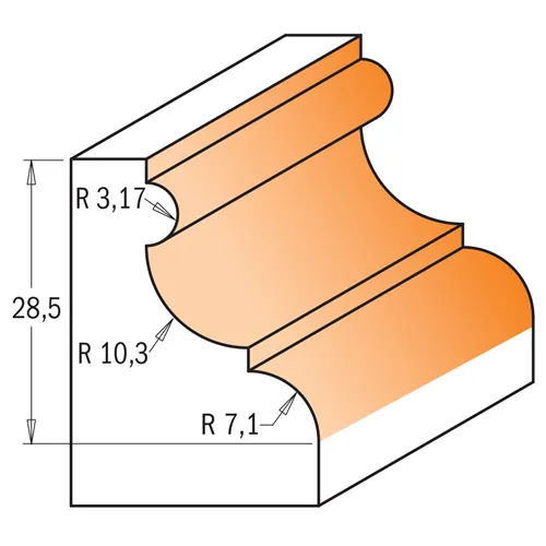 CMT C956 Frez kształtowy z łożyskiem - D47,5x28,5 S=12 HW