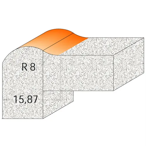 CMT C981 Frez zaokrąglający do twardych materiałów - D25,4 I12,7 R8 S=12